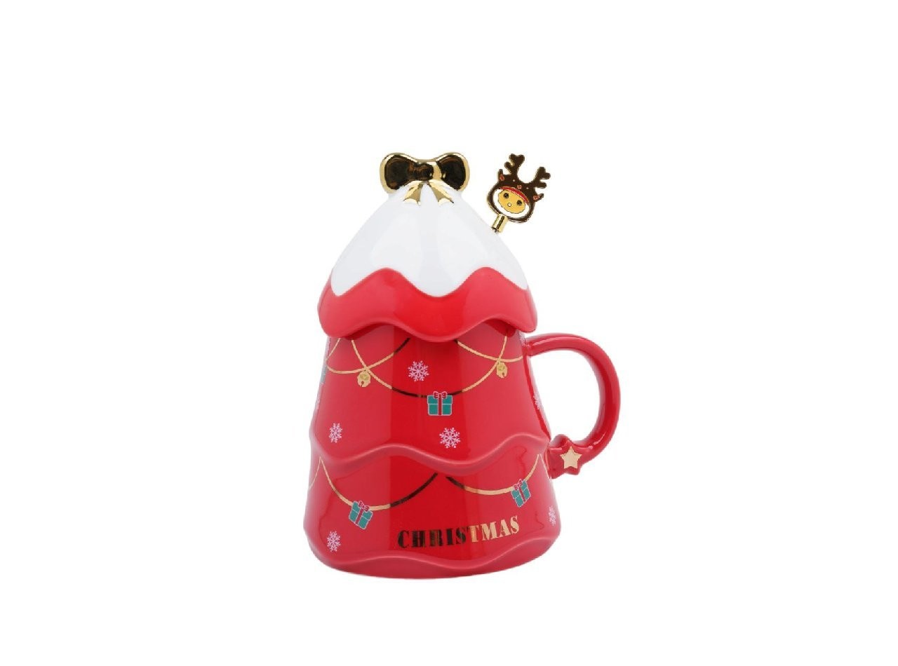 VICENZA CHRISTMAS TREE MUG Y132 RED